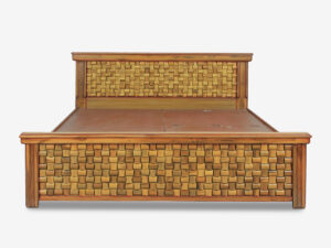 5X6.6 TEAKWOOD SMALL BRICK COT WITH BOX STORAGE AND TWO DRAWS