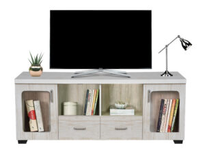 BENIN TV UNIT WITH TWO GLASS DOOR AND TWO DRAWS